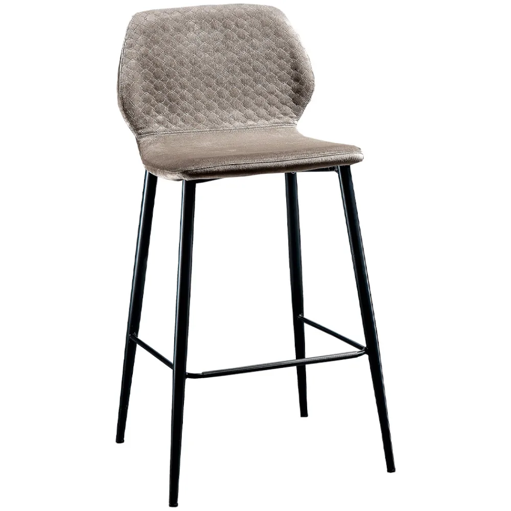 Viadurini Living Küchenhocker-Eleganter Hocker aus farbigem gestepptem Samt und anthrazitfarbenem Metall - Scarat