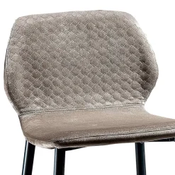 Viadurini Living Küchenhocker-Eleganter Hocker aus farbigem gestepptem Samt und anthrazitfarbenem Metall - Scarat