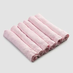 Viadurini Textile Servietten-Eleganter Leinenservietten-Service mit Falzkante, 6 farbige Stücke - Onestini