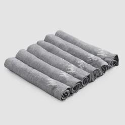 Viadurini Textile Servietten-Eleganter Leinenservietten-Service mit Falzkante, 6 farbige Stücke - Onestini