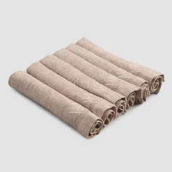 Viadurini Textile Servietten-Eleganter Leinenservietten-Service mit Falzkante, 6 farbige Stücke - Onestini