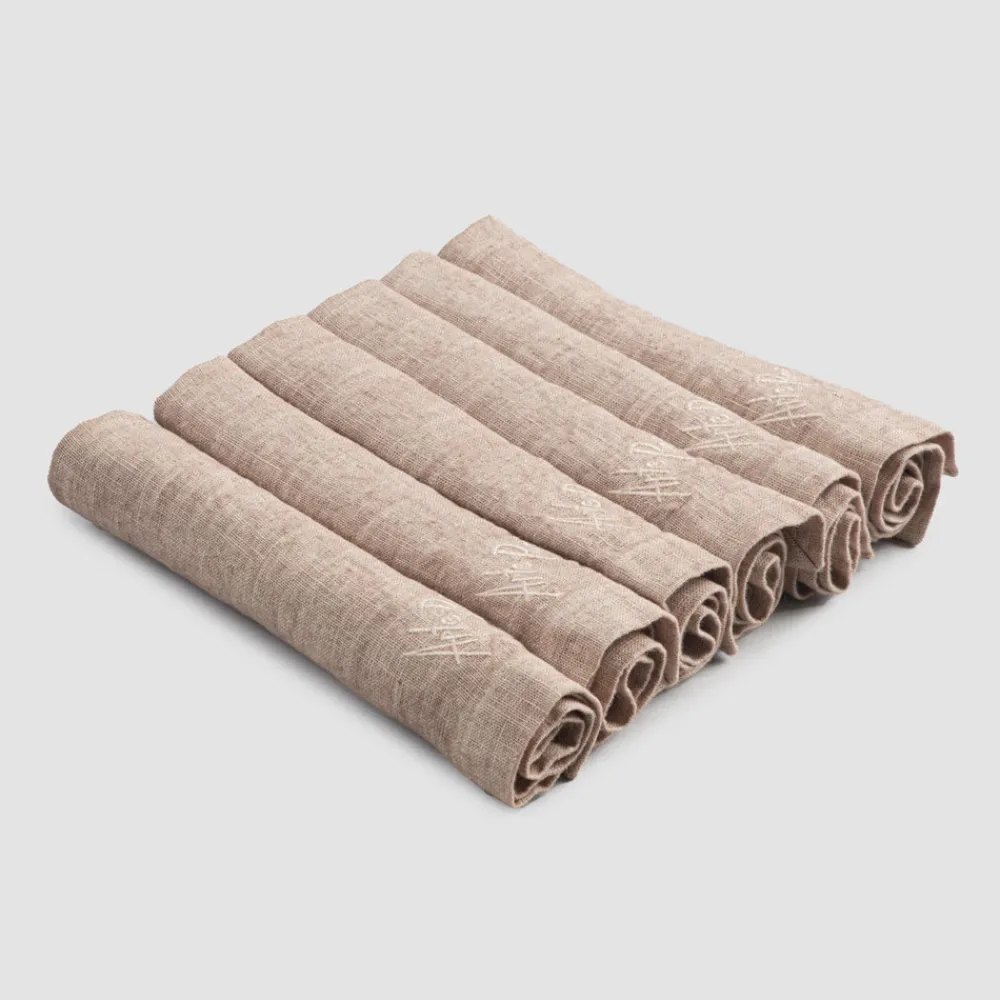 Viadurini Textile Servietten-Eleganter Leinenservietten-Service mit Falzkante, 6 farbige Stücke - Onestini