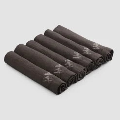 Viadurini Textile Servietten-Eleganter Leinenservietten-Service mit Falzkante, 6 farbige Stücke - Onestini