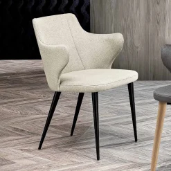 Viadurini Living Moderne Stühle-Eleganter Wohnzimmersessel aus farbigem Stoff und schwarzem Metall – Duchess