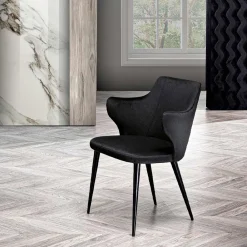 Viadurini Living Moderne Stühle-Eleganter Wohnzimmersessel aus farbigem Stoff und schwarzem Metall – Duchess