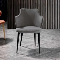 Viadurini Living Moderne Stühle-Eleganter Wohnzimmersessel aus farbigem Stoff und schwarzem Metall – Duchess