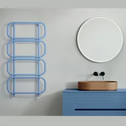 Scirocco H Handtuchheizkörper Elektrisch-Elektrische Handtuchwärmerleiter aus farbigem Flachstahl Made in Italy - Kette