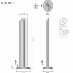 Viadurini Radiators Heizkörper Elektrisch-Elektrischer Bodenheizkörper mit einfacher oder doppelter LED-Ausführung bei 500 W - Stilus