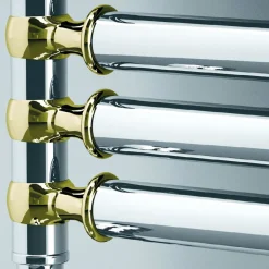 Scirocco H Handtuchheizkörper Elektrisch-Elektrischer Handtuchwärmer aus Stahl, Chrom und Gold, Made in Italy - Laura