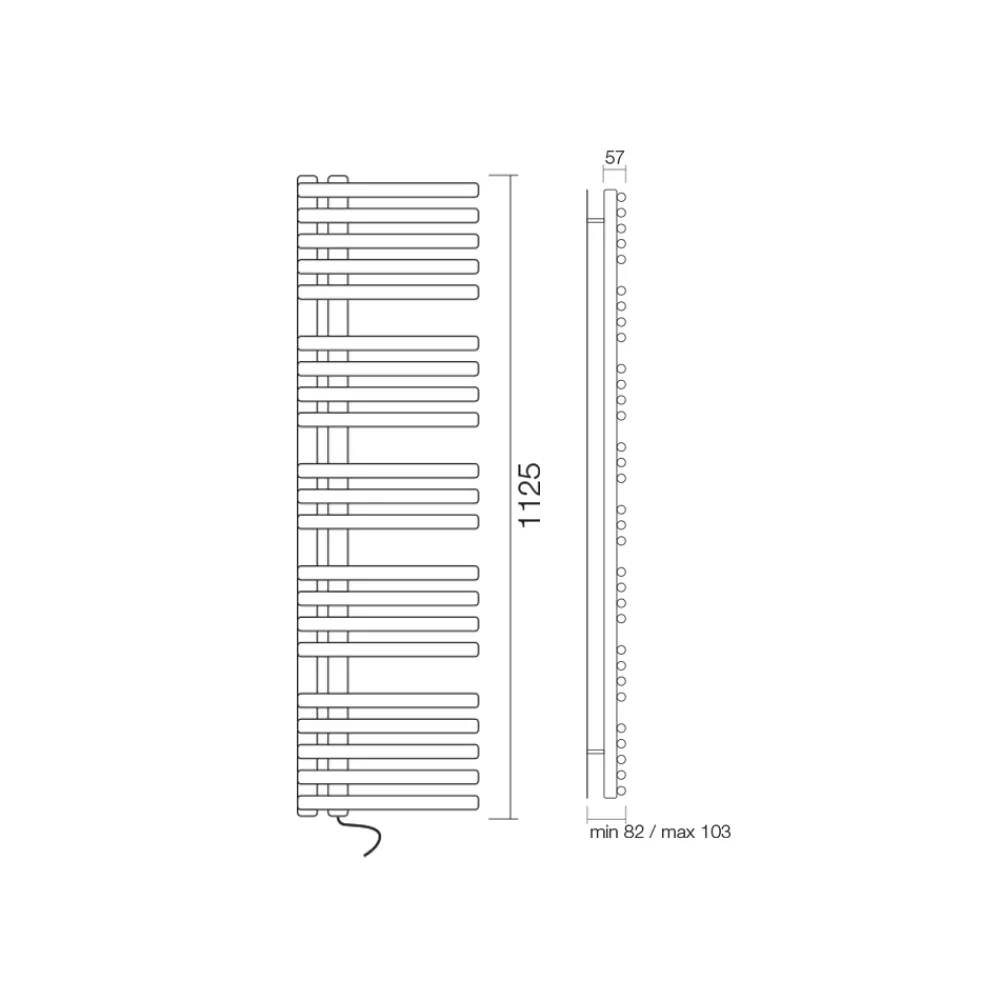 Viadurini Radiators Handtuchheizkörper Elektrisch-Elektrischer Handtuchwärmer aus Kohlenstoffstahl, hergestellt in Italien – Sauerkirschen