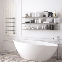 Scirocco H Handtuchheizkörper Elektrisch-Elektrischer Handtuchwärmer für Badezimmer aus verchromtem Messing Made in Italy - Caterina