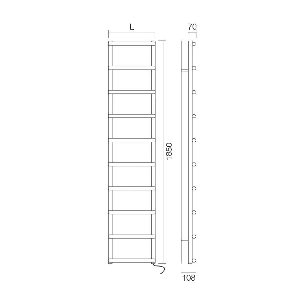 Viadurini Radiators Handtuchheizkörper Elektrisch-Elektrischer Handtuchwärmer mit kreisförmigen Elementen, hergestellt in Italien – Erdbeere