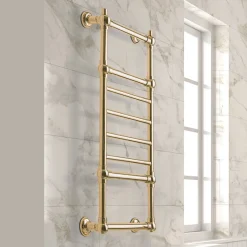 Scirocco H Handtuchheizkörper Elektrisch-Elektrischer Handtuchwärmer für Badezimmer aus Messing Made in Italy - Amira