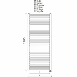 Viadurini Radiators Handtuchheizkörper Elektrisch-Elektrischer Handtuchwärmer für das vertikale Badezimmerdesign aus Stahl 300 W - Italo