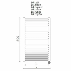 Viadurini Radiators Handtuchheizkörper Elektrisch-Elektrischer Handtuchwärmer für das vertikale Badezimmerdesign aus Stahl 300 W - Italo
