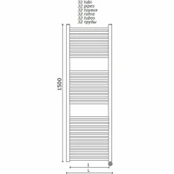 Viadurini Radiators Handtuchheizkörper Elektrisch-Elektrischer Handtuchwärmer für das vertikale Badezimmerdesign aus Stahl 300 W - Italo