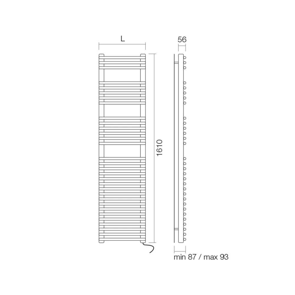 Viadurini Radiators Handtuchheizkörper Elektrisch-Elektrischer Handtuchwärmer aus satiniertem Stahl, hergestellt in Italien – Peel