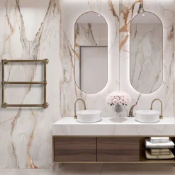 Scirocco H Handtuchheizkörper Elektrisch-Elektrischer Handtuchwärmer aus Messing in verschiedenen Ausführungen Made in Italy - Olga