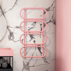 Scirocco H Handtuchheizkörper Elektrisch-Elektrischer Handtuchwärmer Leiter rund farbiger Stahl Made in Italy - Kette