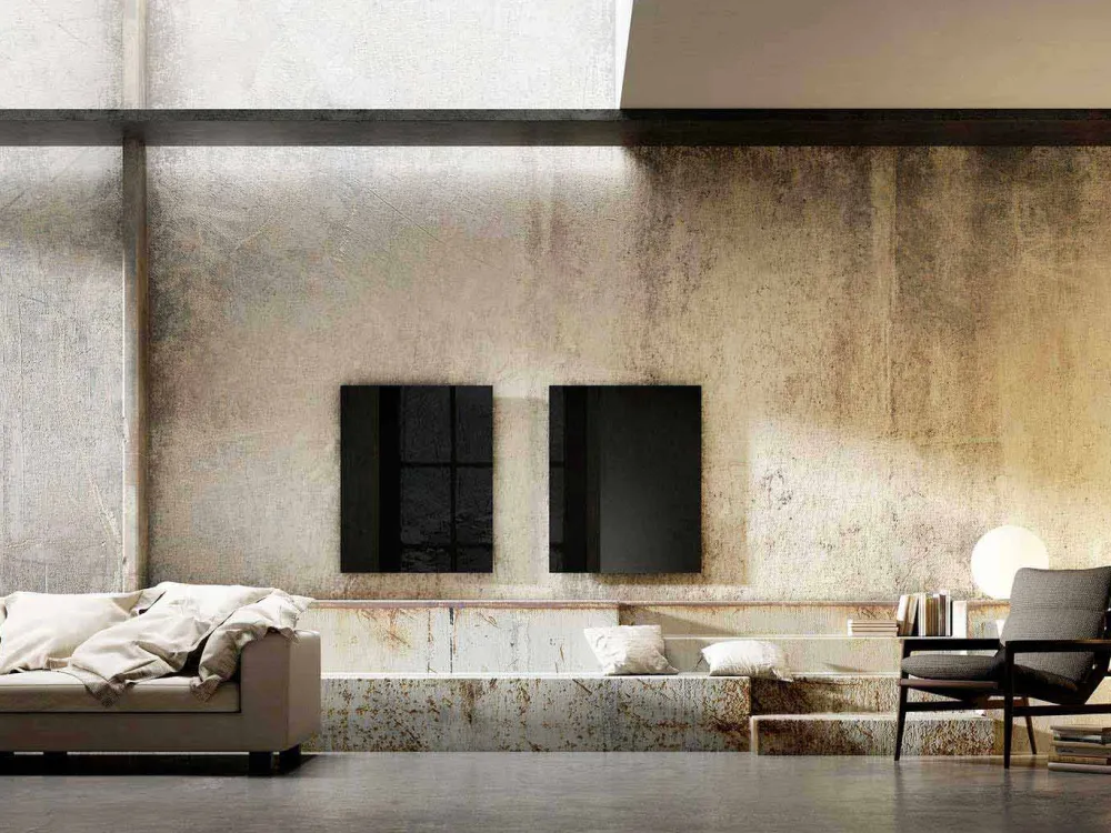 Viadurini Radiators Heizkörper Elektrisch-Elektrischer Infrarotstrahler in schwarzem Klarglas