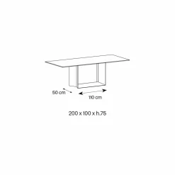 Viadurini Living Esstische Nach Mass|Esstische-Emperador Keramik und Bronze Metall Esstisch Made in Italy - Dunkelbraun