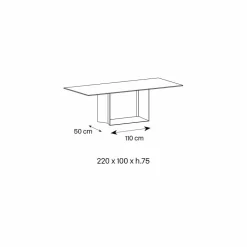 Viadurini Living Esstische Nach Mass|Esstische-Emperador Keramik und Bronze Metall Esstisch Made in Italy - Dunkelbraun