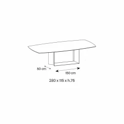 Viadurini Living Esstische Nach Mass|Esstische-Emperador Keramik und Bronze Metall Esstisch Made in Italy - Dunkelbraun