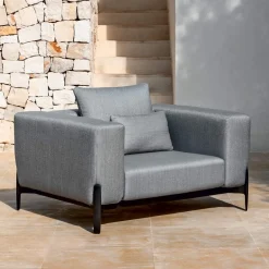 Viadurini in the Garden Stoffsessel-Entspannen Sie Garten Sessel Aluminium und Stoff, Design in 3 Ausführungen - Filomena