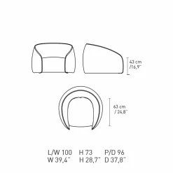 Viadurini Living Moderne Sessel-Entspannender Sessel, modernes Design, hergestellt in Italien, aus farbigem Stoff – Baloo