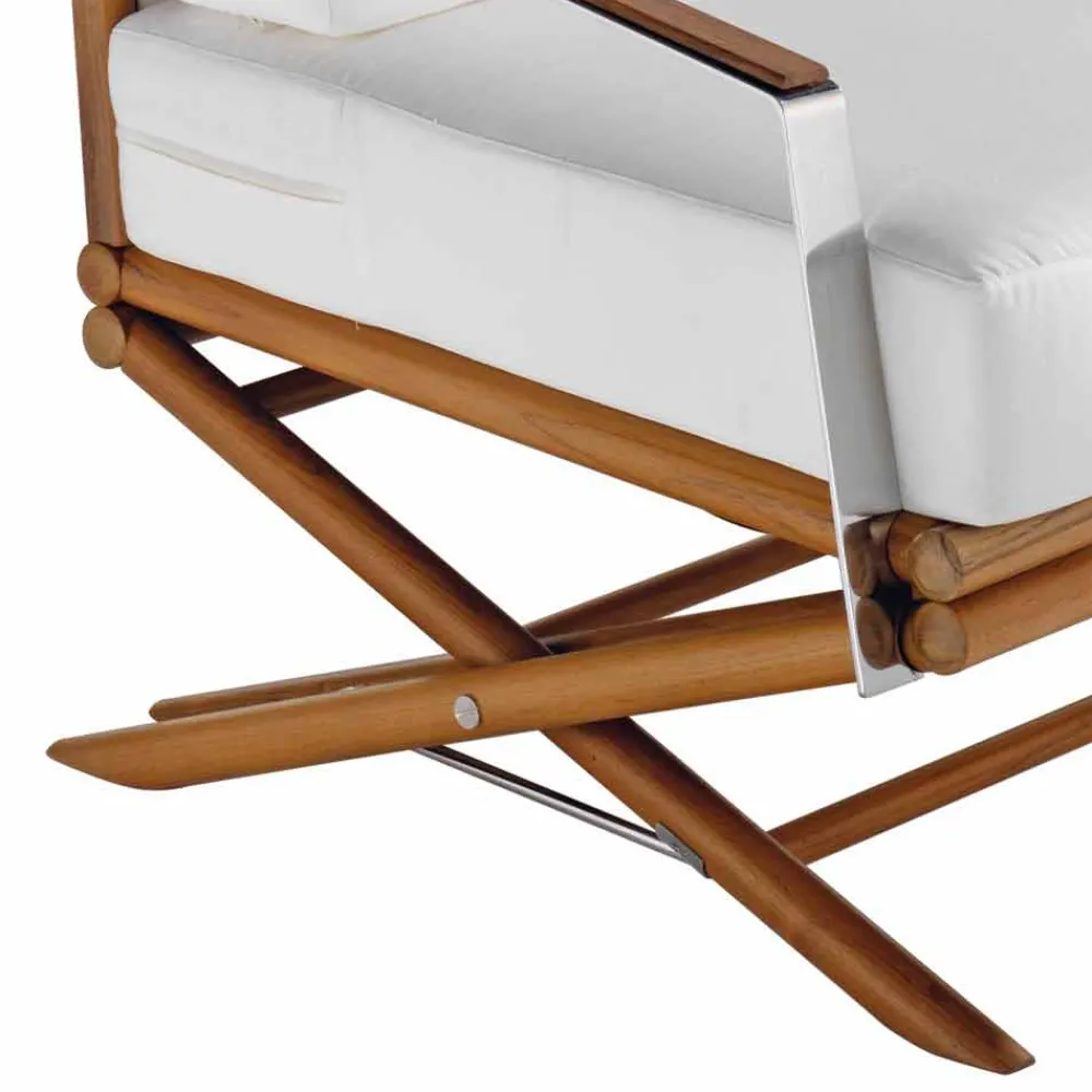 Viadurini in the Garden Holzsessel-Entwerfen Sie einen Outdoor-Sessel aus Natur- oder Schwarzholz mit Kissen - Suzana