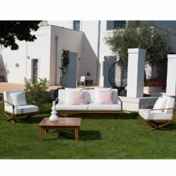 Viadurini in the Garden Holzsessel-Entwerfen Sie einen Outdoor-Sessel aus Natur- oder Schwarzholz mit Kissen - Suzana