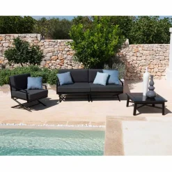 Viadurini in the Garden Holzsessel-Entwerfen Sie einen Outdoor-Sessel aus Natur- oder Schwarzholz mit Kissen - Suzana