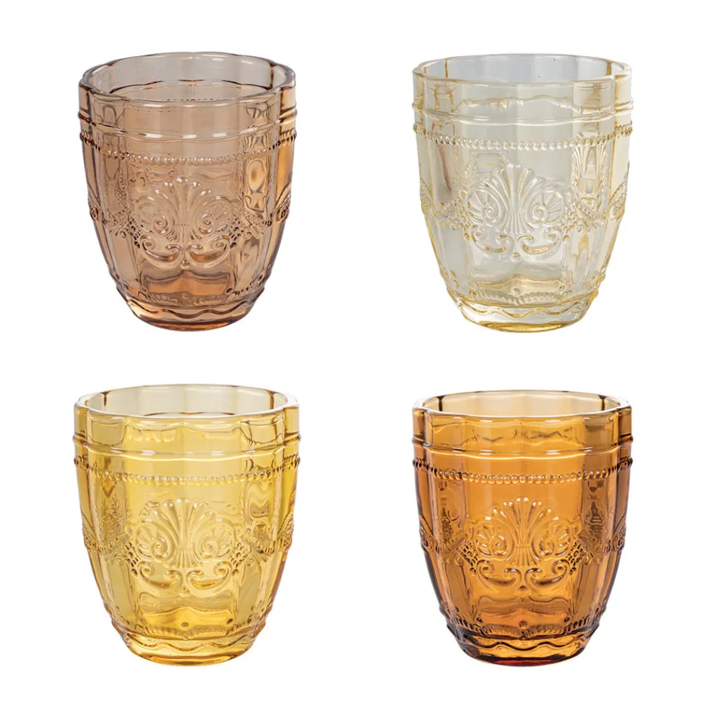 Viadurini Kitchen Gläser Set-12er Set Wassergläser 265 ml aus Glas mit Arabesken-Dekor - Arabisch