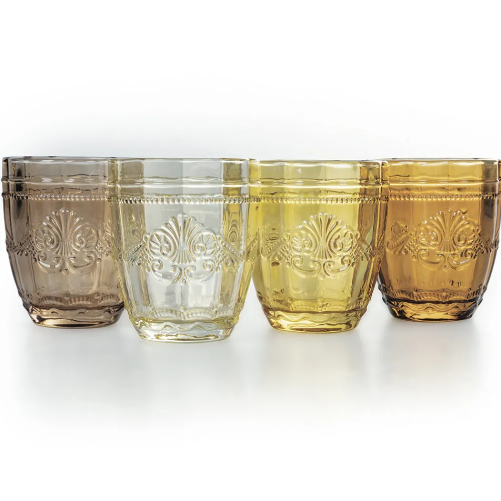 Viadurini Kitchen Gläser Set-12er Set Wassergläser 265 ml aus Glas mit Arabesken-Dekor - Arabisch