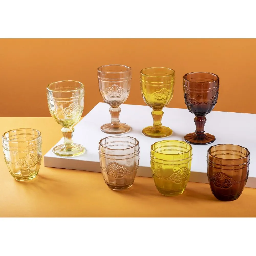 Viadurini Kitchen Gläser Set-12er Set Wassergläser 265 ml aus Glas mit Arabesken-Dekor - Arabisch