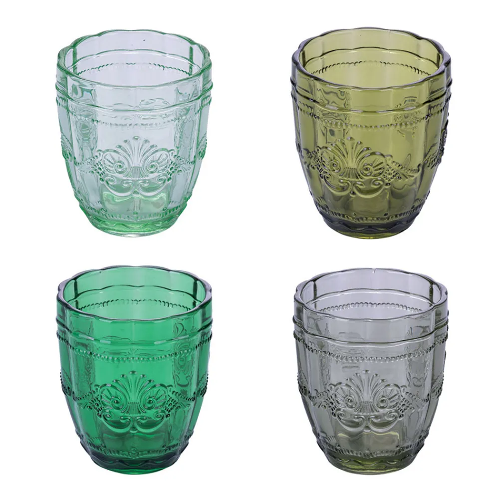 Viadurini Kitchen Gläser Set-12er Set Wassergläser 265 ml aus Glas mit Arabesken-Dekor - Arabisch