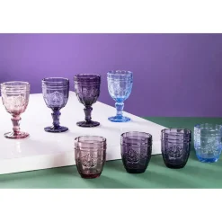 Viadurini Kitchen Gläser Set-12er Set Wassergläser 265 ml aus Glas mit Arabesken-Dekor - Arabisch