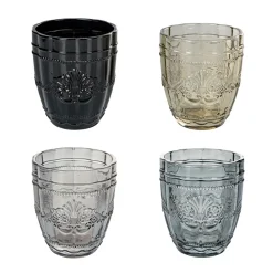 Viadurini Kitchen Gläser Set-12er Set Wassergläser 265 ml aus Glas mit Arabesken-Dekor - Arabisch