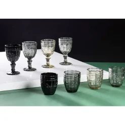 Viadurini Kitchen Gläser Set-12er Set Wassergläser 265 ml aus Glas mit Arabesken-Dekor - Arabisch