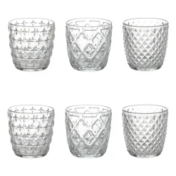 Viadurini Kitchen Gläser Set-12er Set Wassergläser 325 ml mit verschiedenen Glasdekoren - Tipps