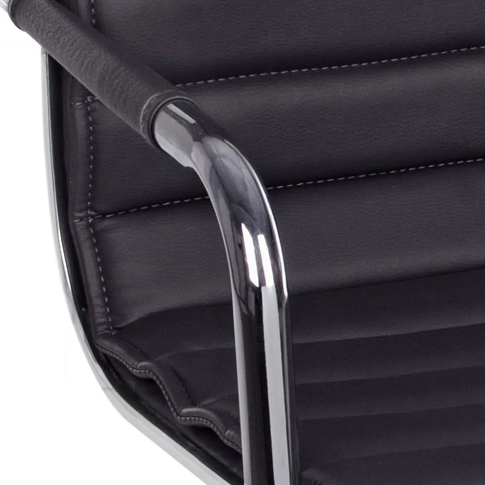 Viadurini Living Bürosessel-Ergonomischer Bürosessel mit Armlehnen aus Stahl und Kunstleder - Mantica