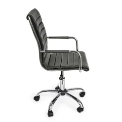 Viadurini Living Bürosessel-Ergonomischer Bürosessel mit Armlehnen aus Stahl und Kunstleder - Mantica