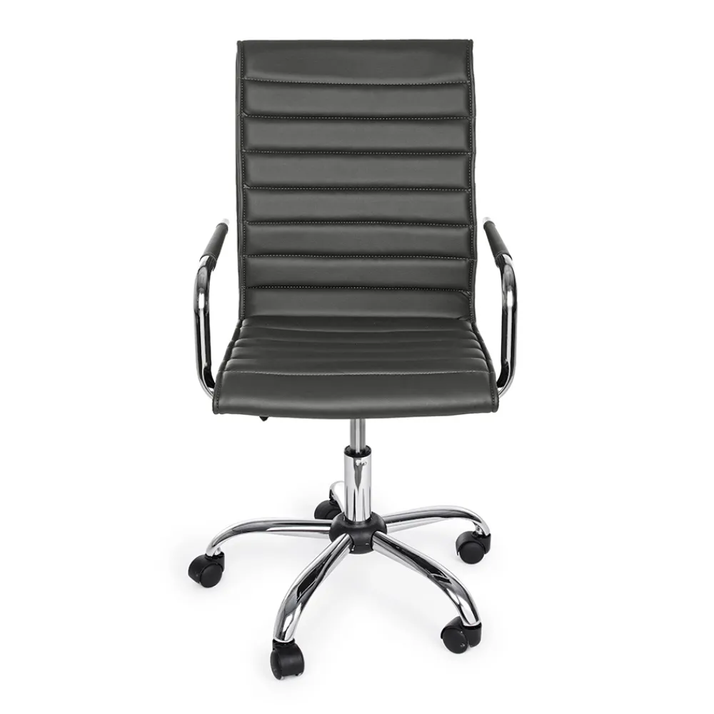 Viadurini Living Bürosessel-Ergonomischer Bürosessel mit Armlehnen aus Stahl und Kunstleder - Mantica