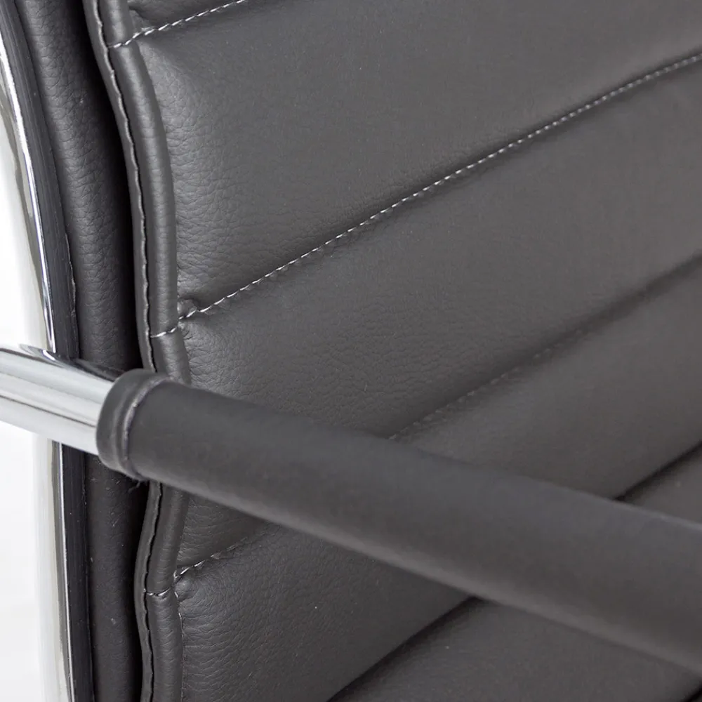 Viadurini Living Bürosessel-Ergonomischer Bürosessel mit Armlehnen aus Stahl und Kunstleder - Mantica