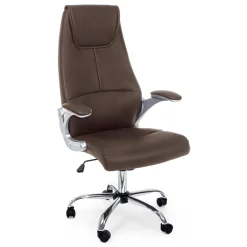 Viadurini Living Bürosessel-Ergonomischer Bürostuhl aus Stahl und schwarzem oder braunem Kunstleder - Matilda