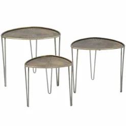 Viadurini Living Moderne Couchtische-3er-Set Couchtische aus Eisen im modernen Design - Marla