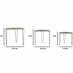 Viadurini Living Moderne Couchtische-3er-Set Couchtische aus Eisen im modernen Design - Marla