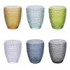 Viadurini Kitchen Gläser Set-12er-Set Wassergläser 300 ml aus farbigem Glas und Reliefarbeit - Meerjungfrau