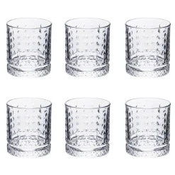 Viadurini Kitchen Gläser Set-12er-Set Wassergläser 400 ml aus Glas mit Diamantdekoration - Wisky