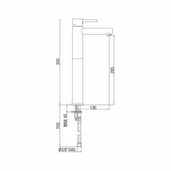 Viadurini Taps Waschbeckenarmaturen-Erweiterter Messing-Waschtischmischer ohne Abfluss Made in Italy - Ermia